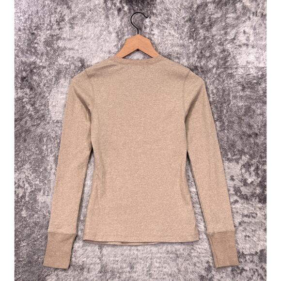 Buck Mason Beige Long Sleeve Henley Top - Picture 3 of 8